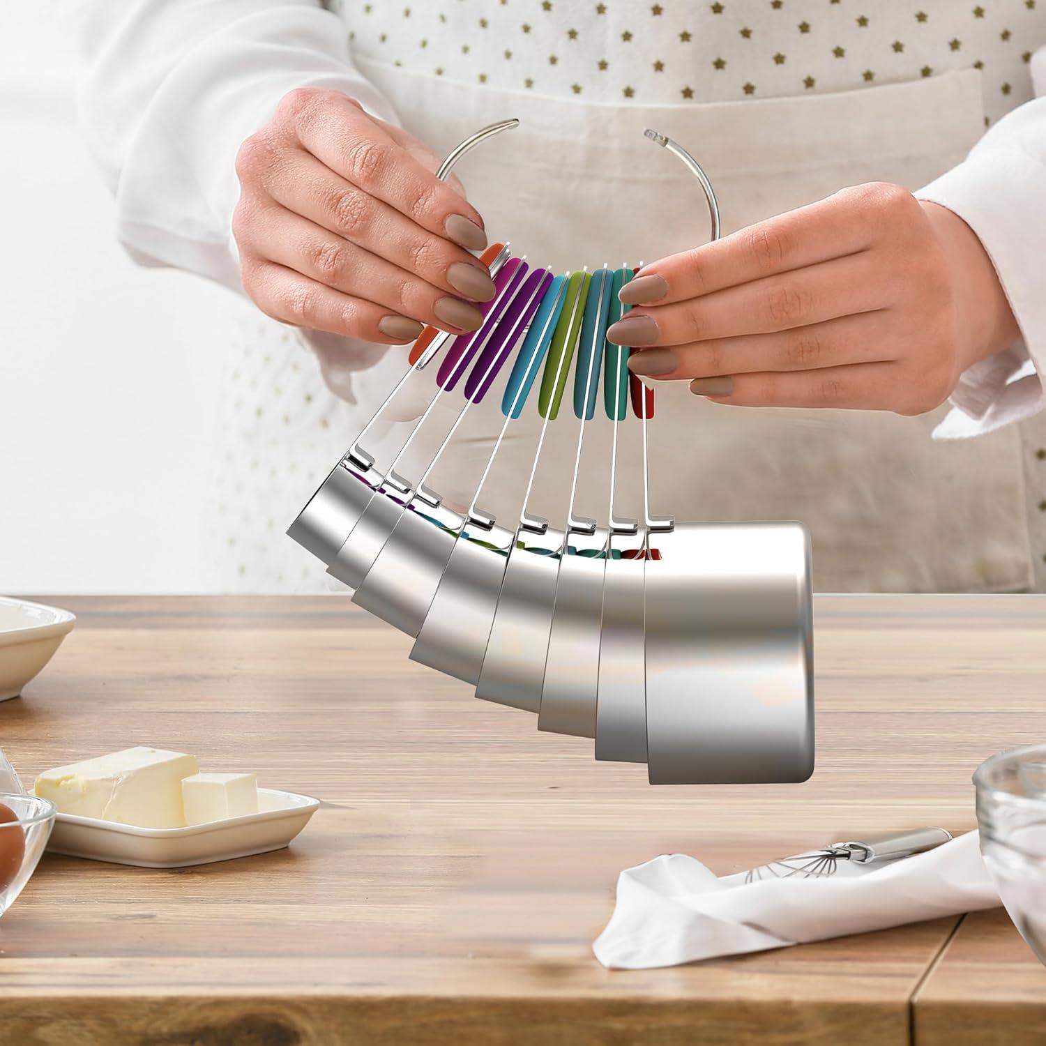 Juego de Tazas y Cucharas Medidoras Minteem 21 Piezas Acero Inoxidable