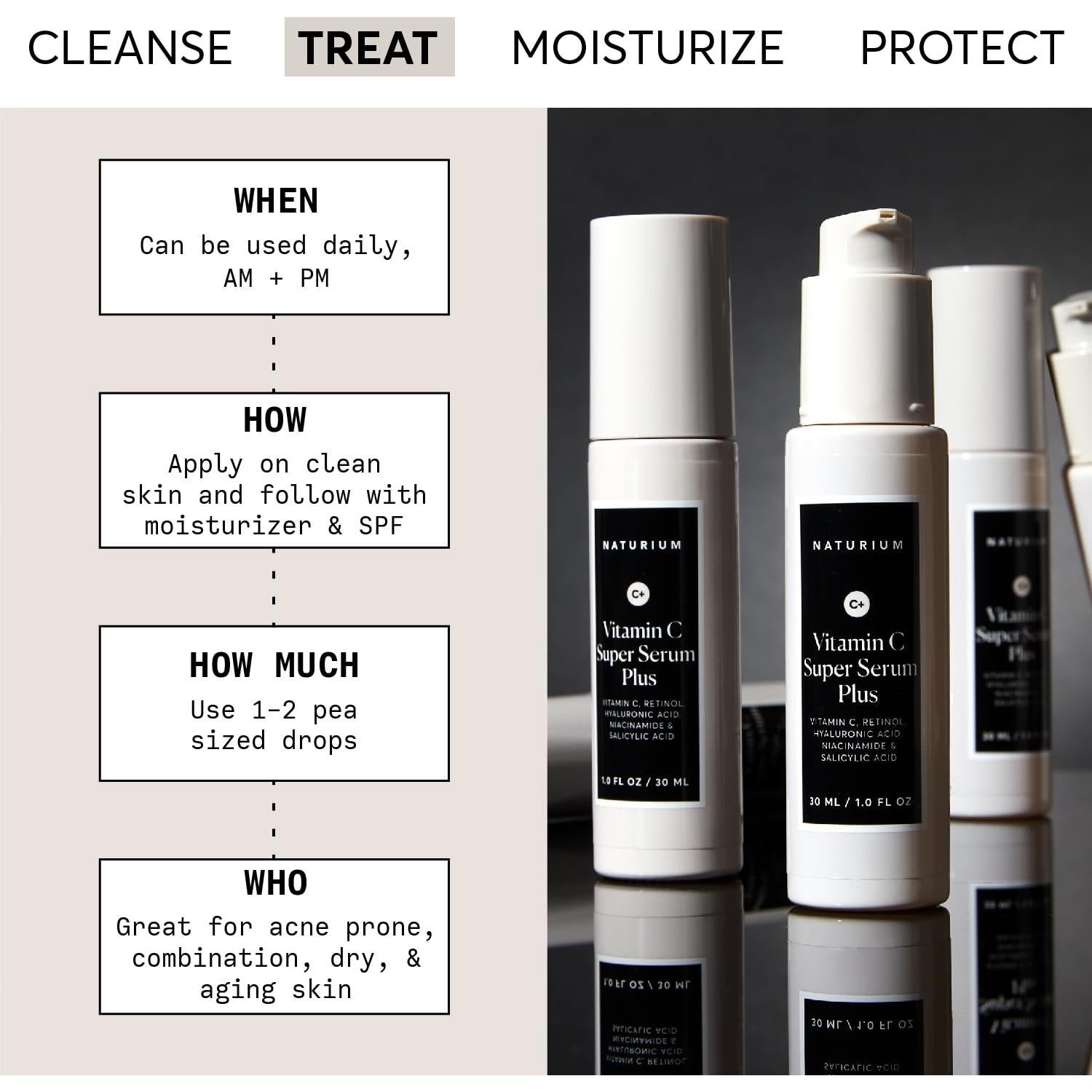 Suero Facial Naturium Super Vitamina C 29.57 ml con Retinol