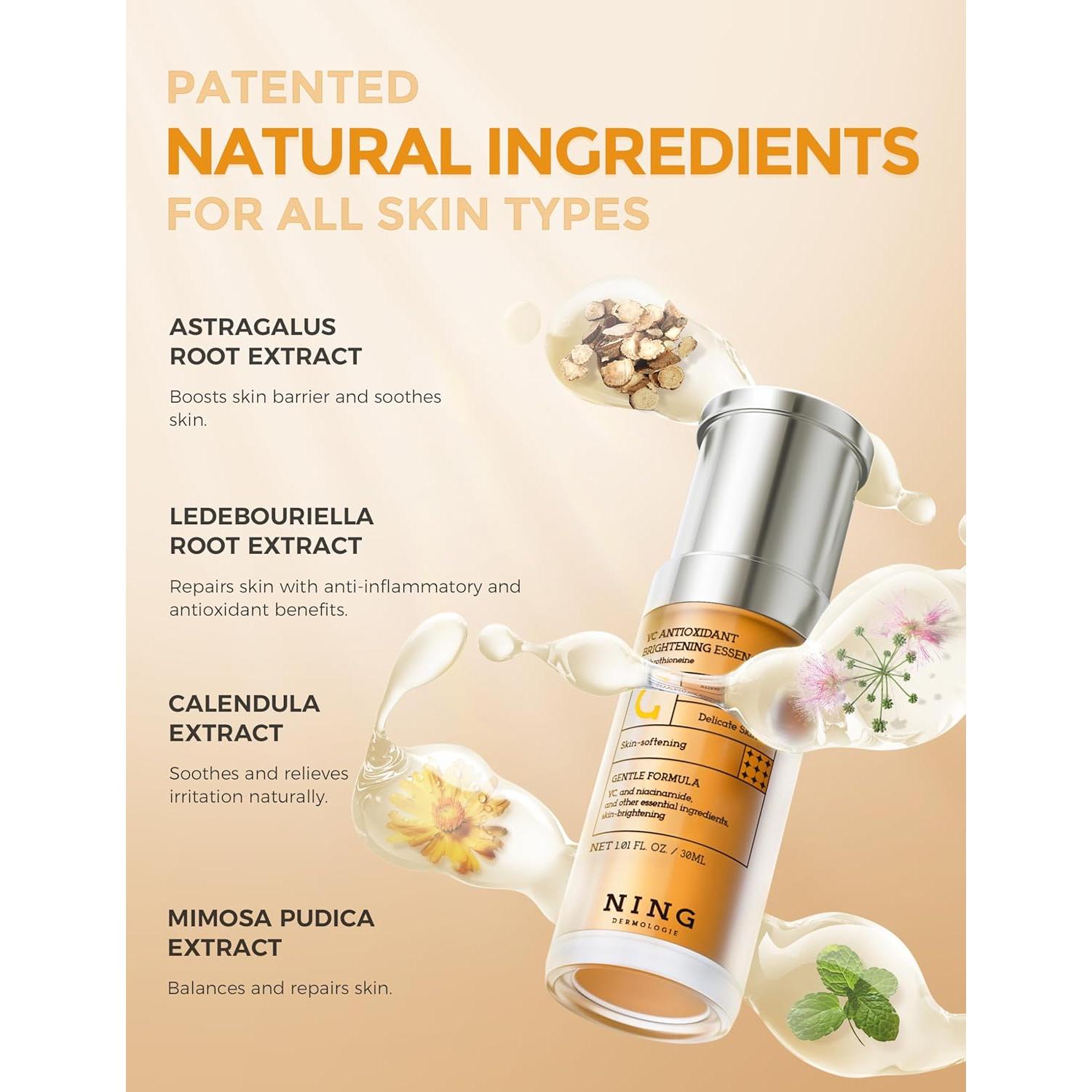 Suero Facial Vitamina C Ning Dermologie 28.5ml Antienvejecimiento