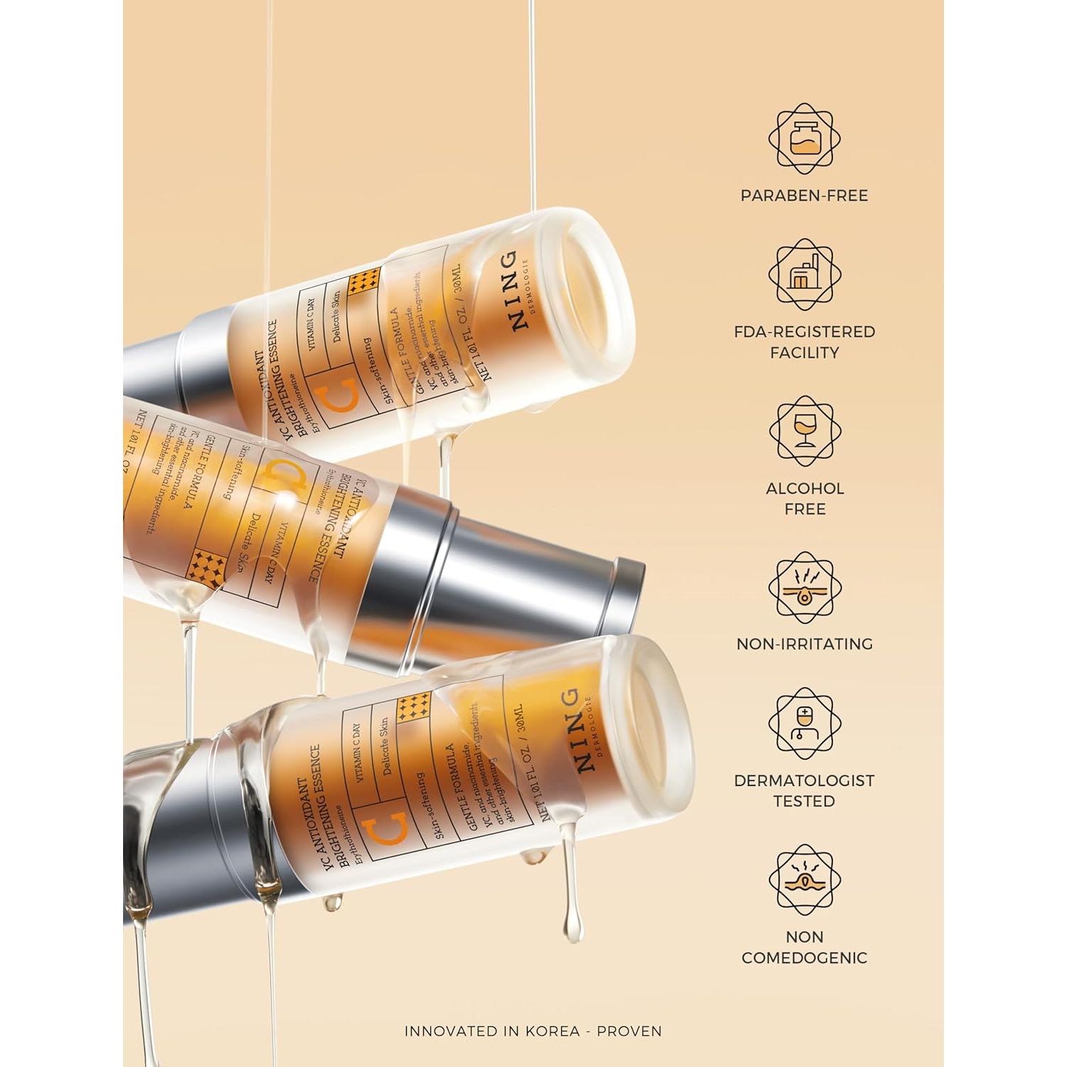 Suero Facial Vitamina C Ning Dermologie 28.5ml Antienvejecimiento