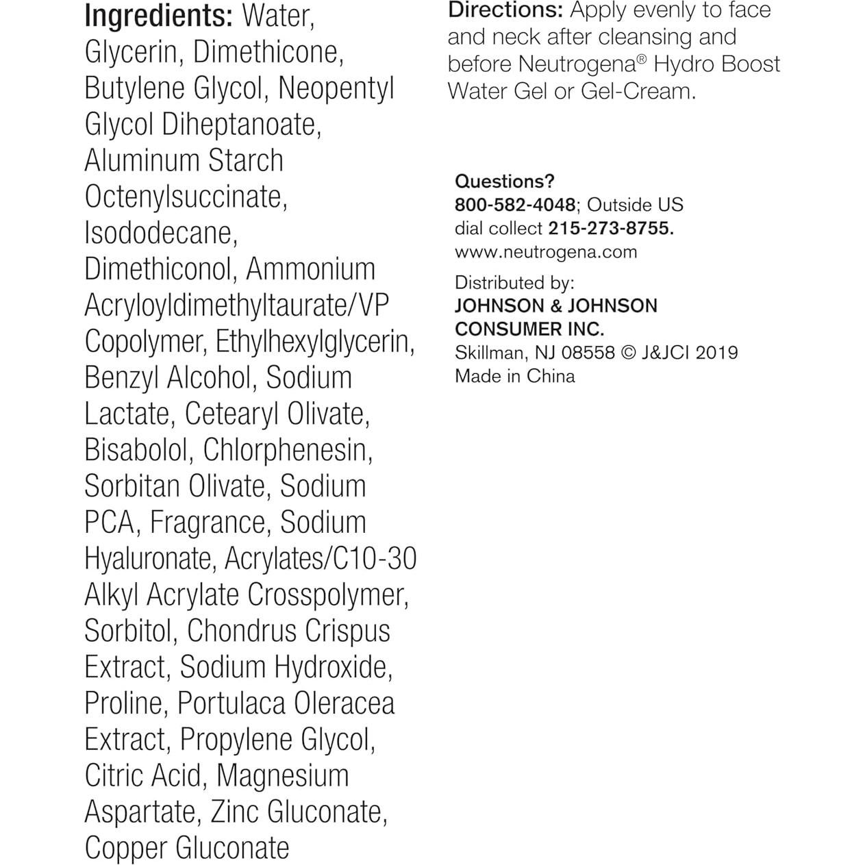 Suero Hidratante Neutrogena Hydro Boost 30 ml - Ácido Hialurónico