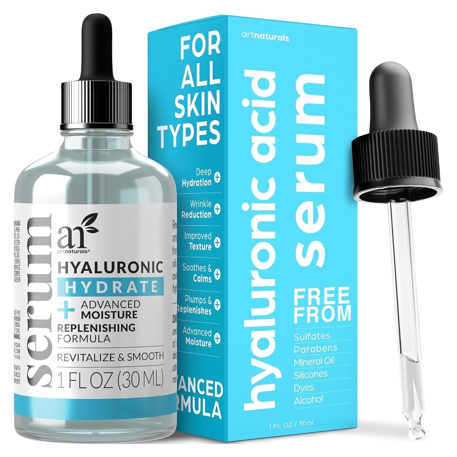 Suero Facial Antienvejecimiento ArtNaturals 29.57 ml - Ácido Hialurónico, Vitamina C y E