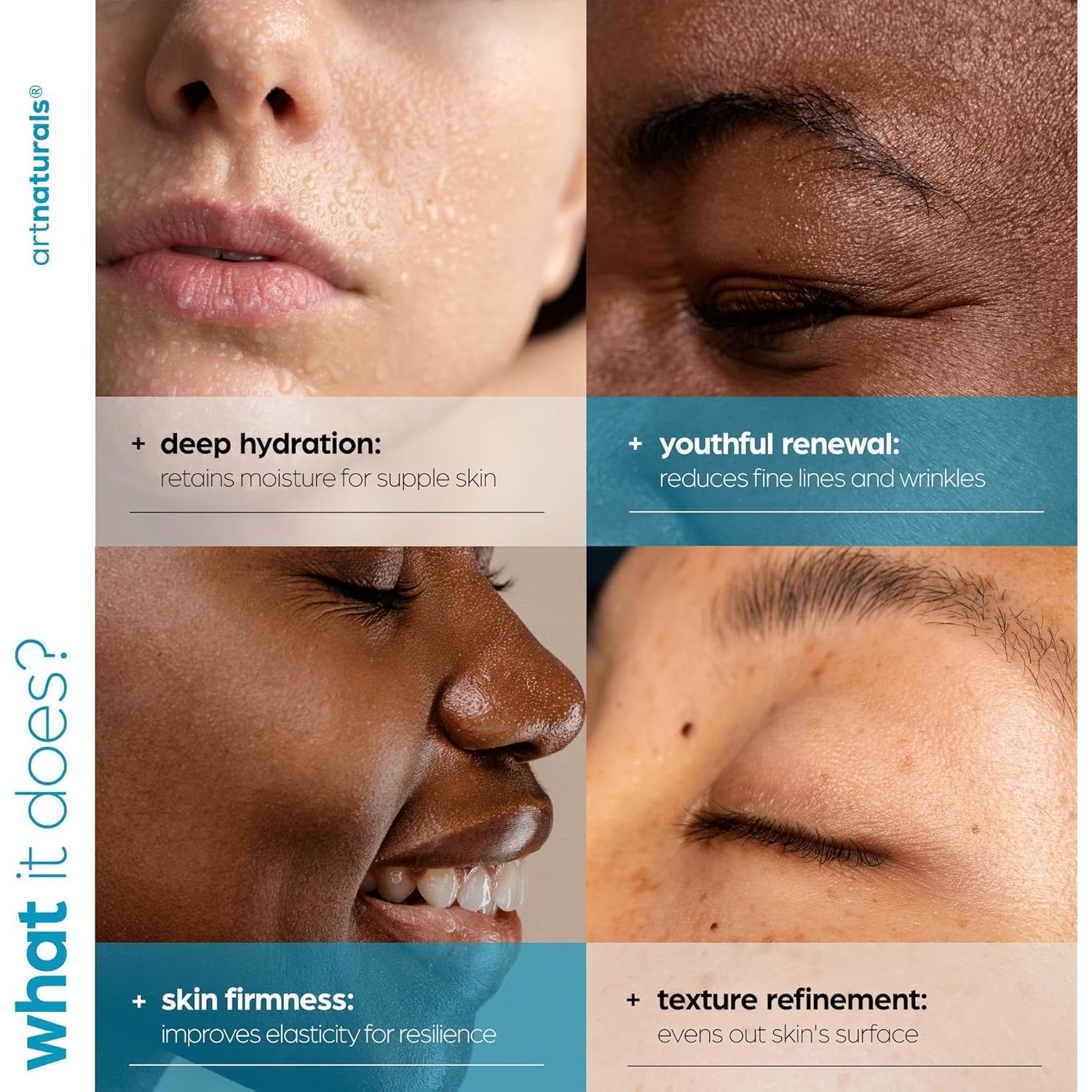 Suero Facial Antienvejecimiento ArtNaturals 29.57 ml - Ácido Hialurónico, Vitamina C y E