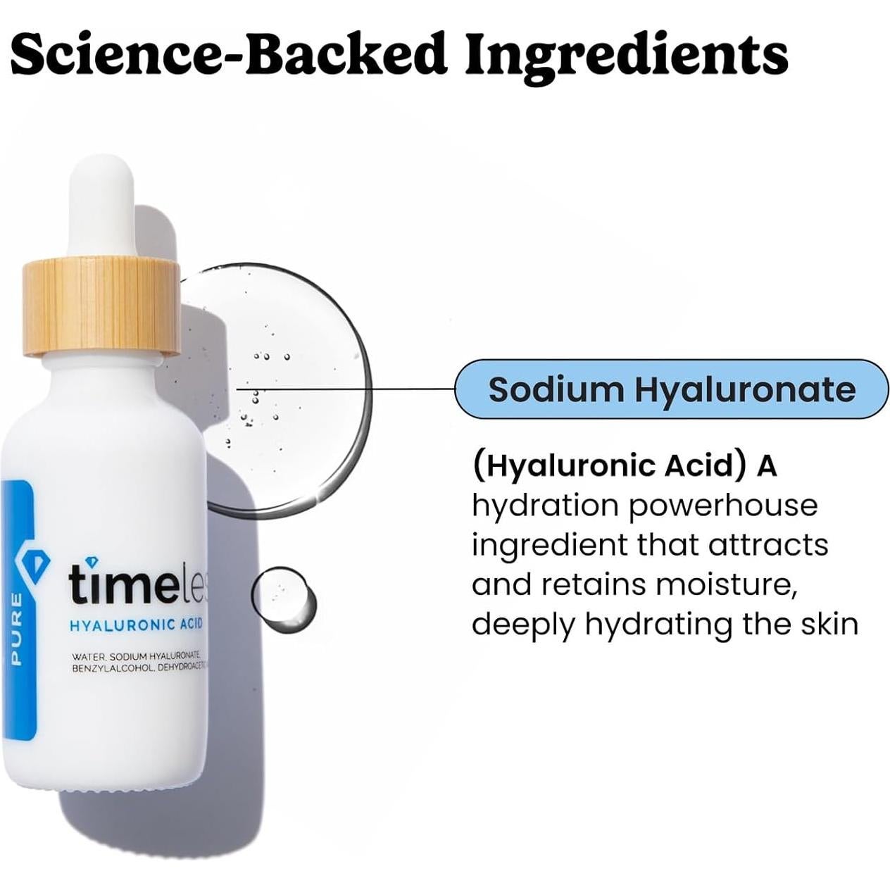 Suero Hidratante Ácido Hialurónico 100% Puro Timeless 59 ml