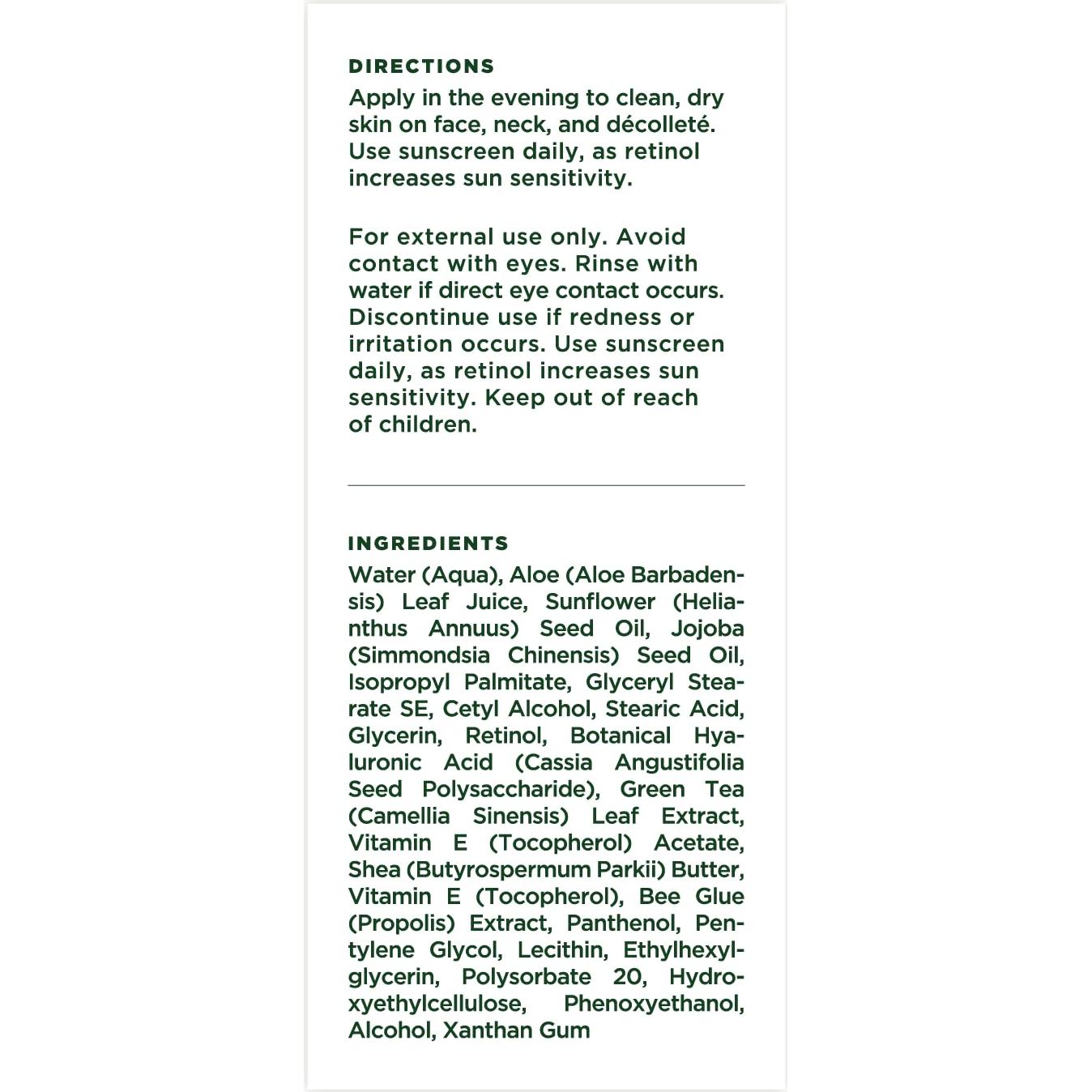 Crema Facial Hidratante Árbol de la Vida con Retinol 50 ml