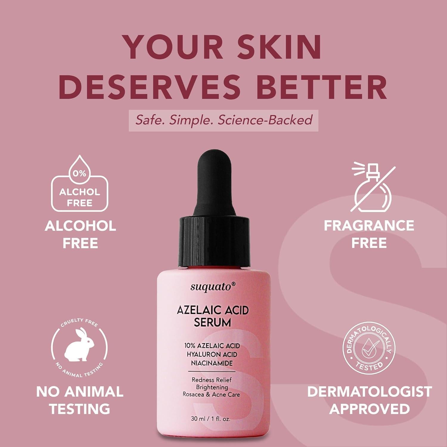 Suero Facial Suquato 30ml - Ácido Azelaico 10% + Niacinamida