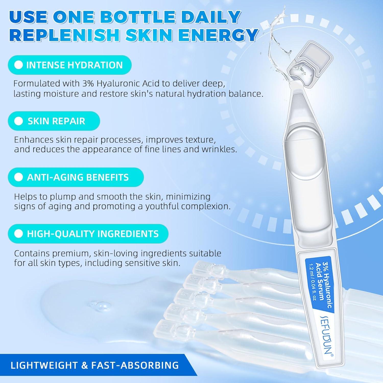 Suero Facial Ultra Hidratante BOIUOITI 30 Viales 3% Ácido Hialurónico