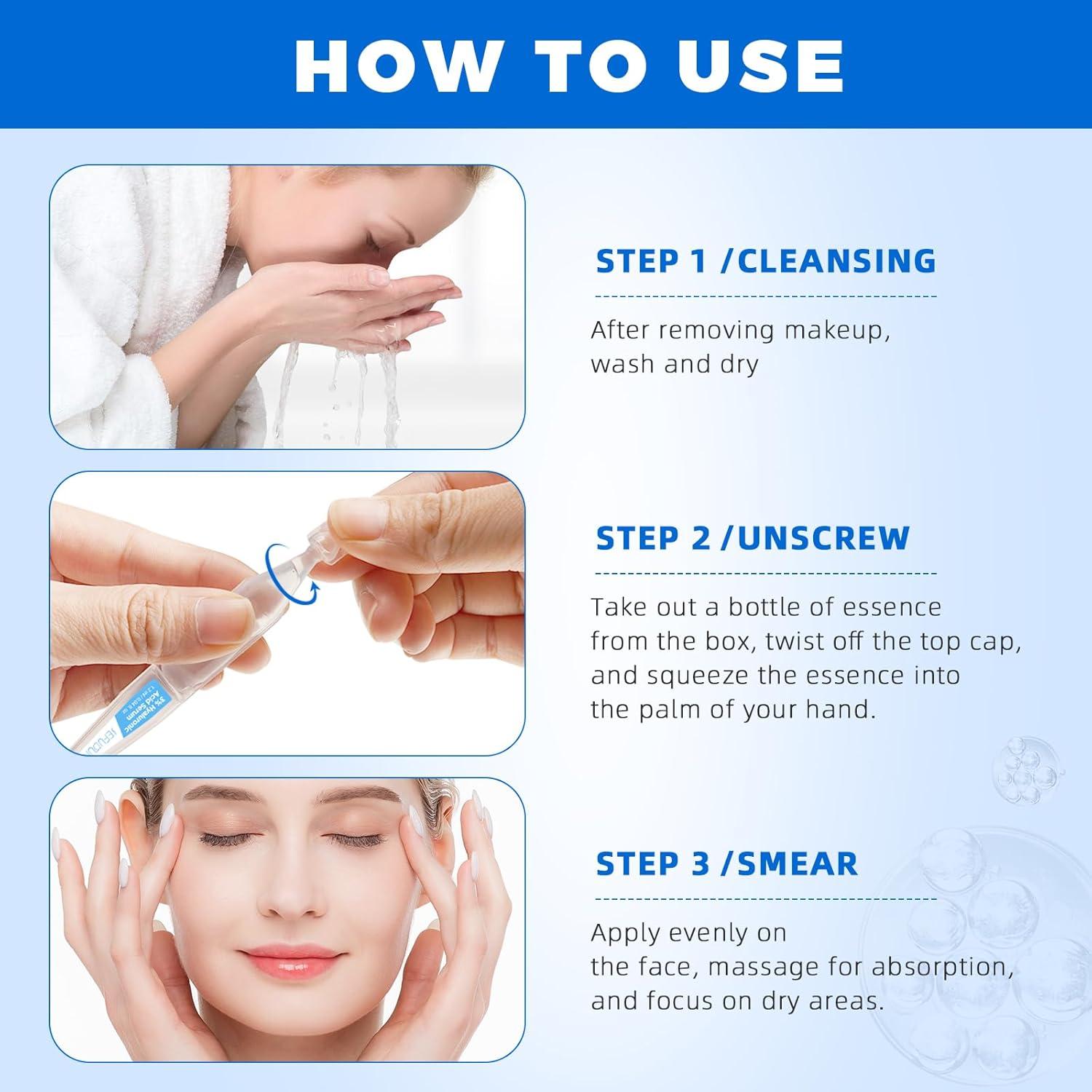 Suero Facial Ultra Hidratante BOIUOITI 30 Viales 3% Ácido Hialurónico