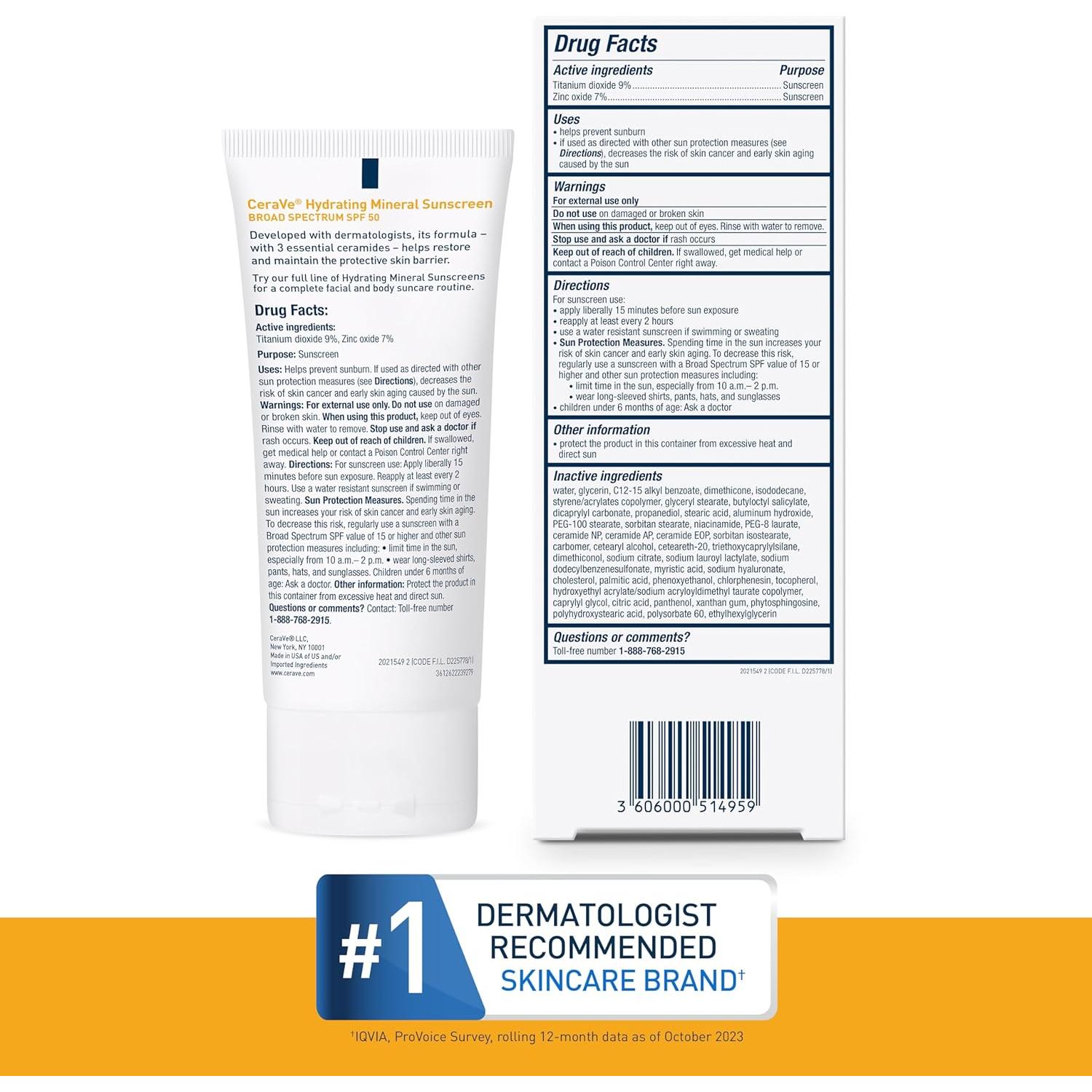 CeraVe Protector Solar Facial Mineral SPF 50 70.87 g