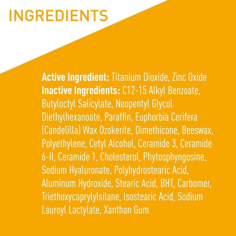 CeraVe Barra Solar Facial Mineral SPF 50 - 100% Mineral