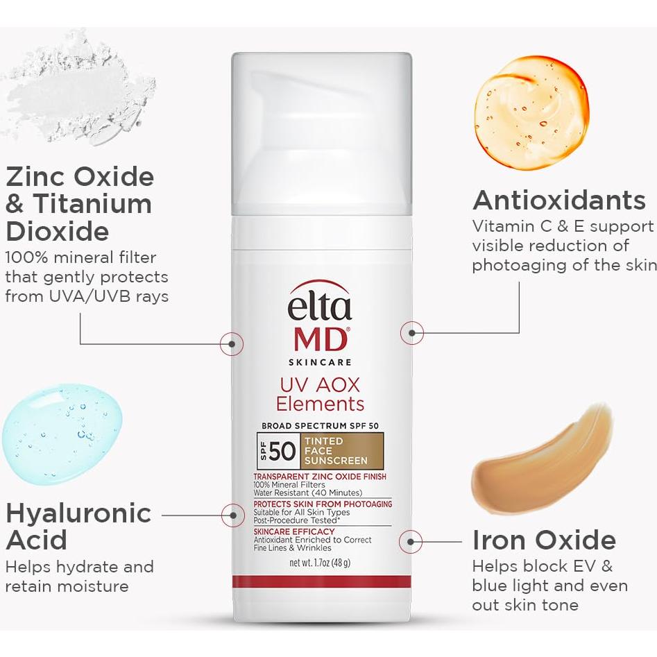 Loción Solar Mineral Tinte EltaMD SPF 50 48.2 ml