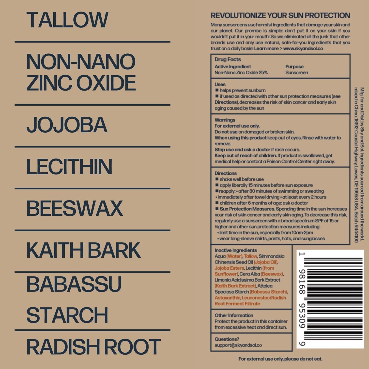 Protector Solar Mineral SPF 50 Sky y Sol - 85 g Ecológico