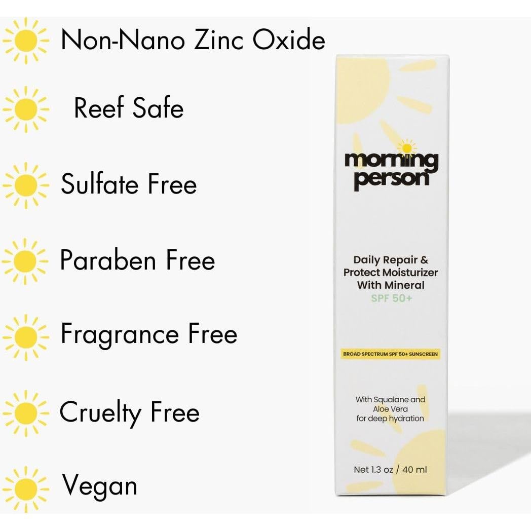 Hidratante Diario SPF 50+ Morning Person con Escualano y Aloe Vera