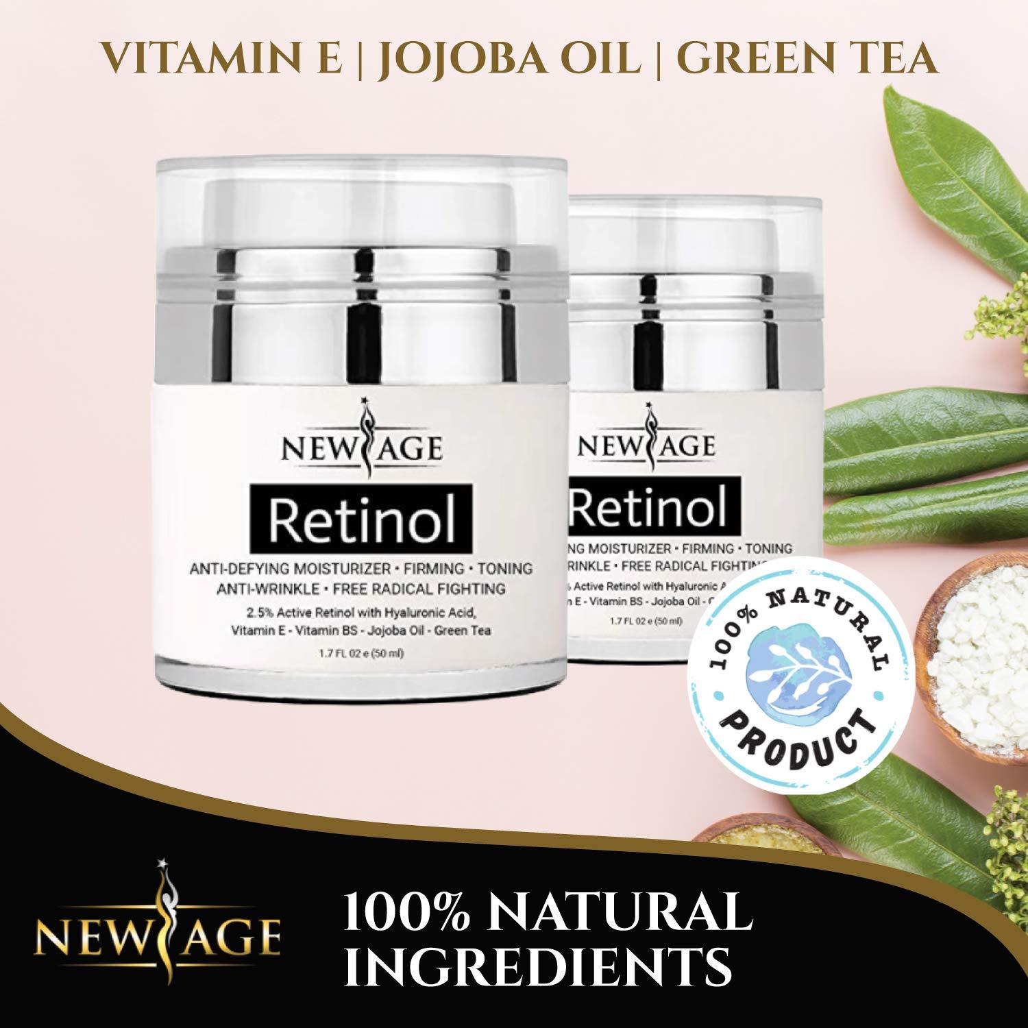 Crema de Retinol New Age 50 ml con Ácido Hialurónico y Vitamina E - Antienvejecimiento