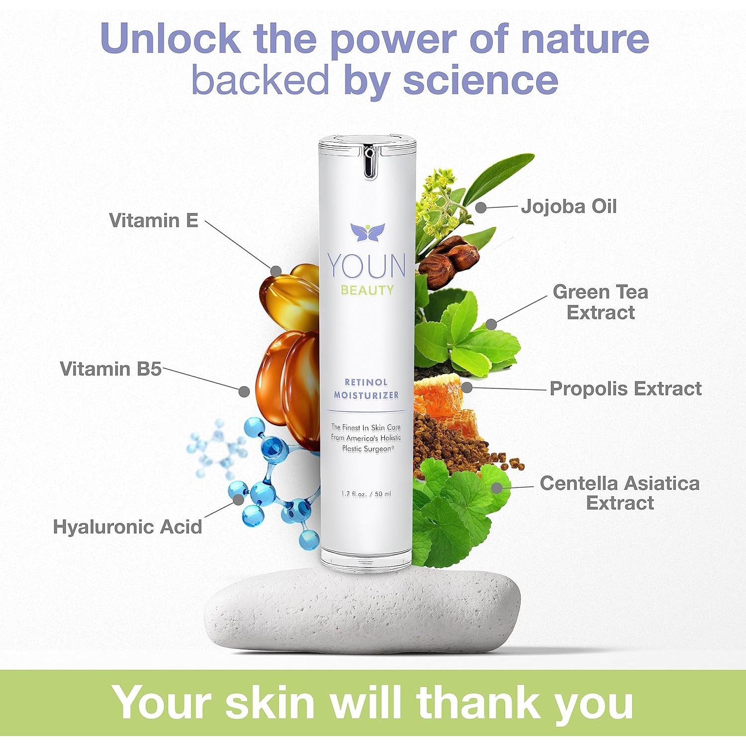 Crema Hidratante Nocturna Retinol YOUN Beauty 50ml - Piel Suave