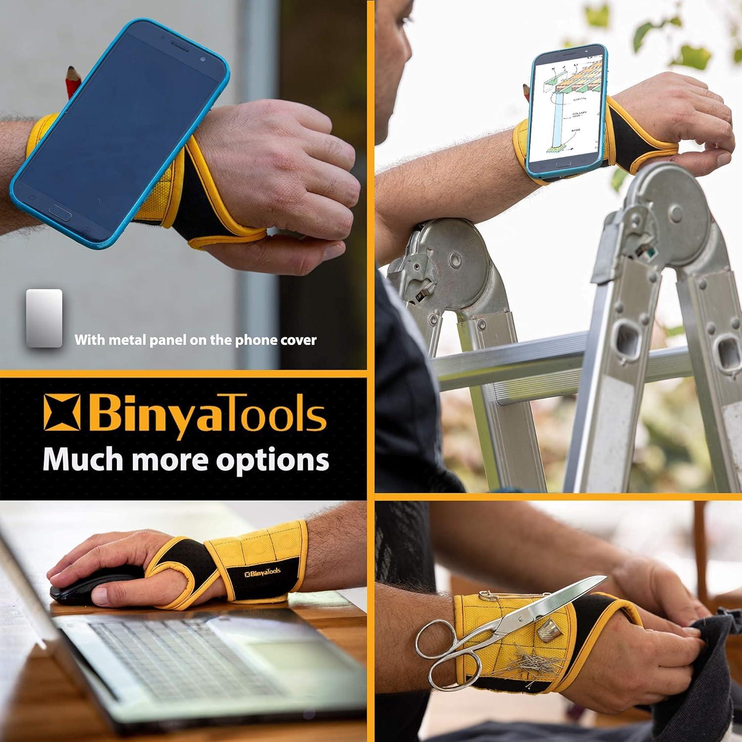 Pulsera Magnética BINYATOOLS Amarilla con 9 Imanes Fuertes