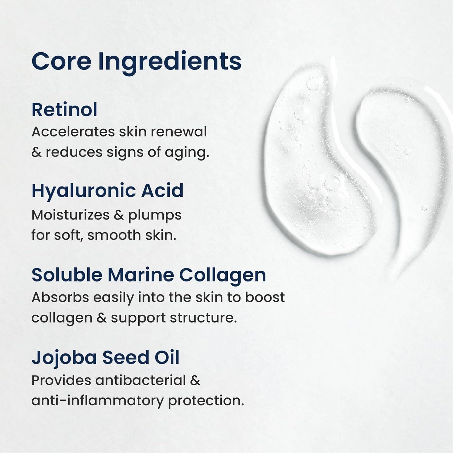 Crema Facial Agelyss Retinol 1% - Colágeno y Ácido Hialurónico 60ml - Paquete de 6