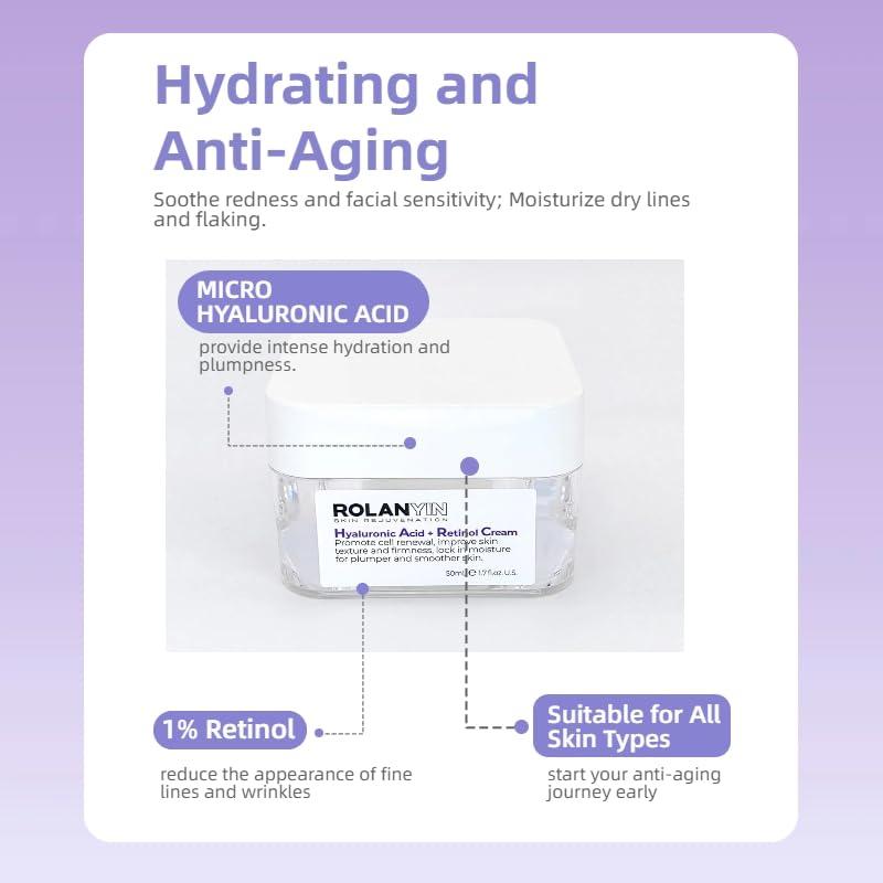 Crema Anti-Envejecimiento ROLANYIN 50ml Ácido Hialurónico + Retinol