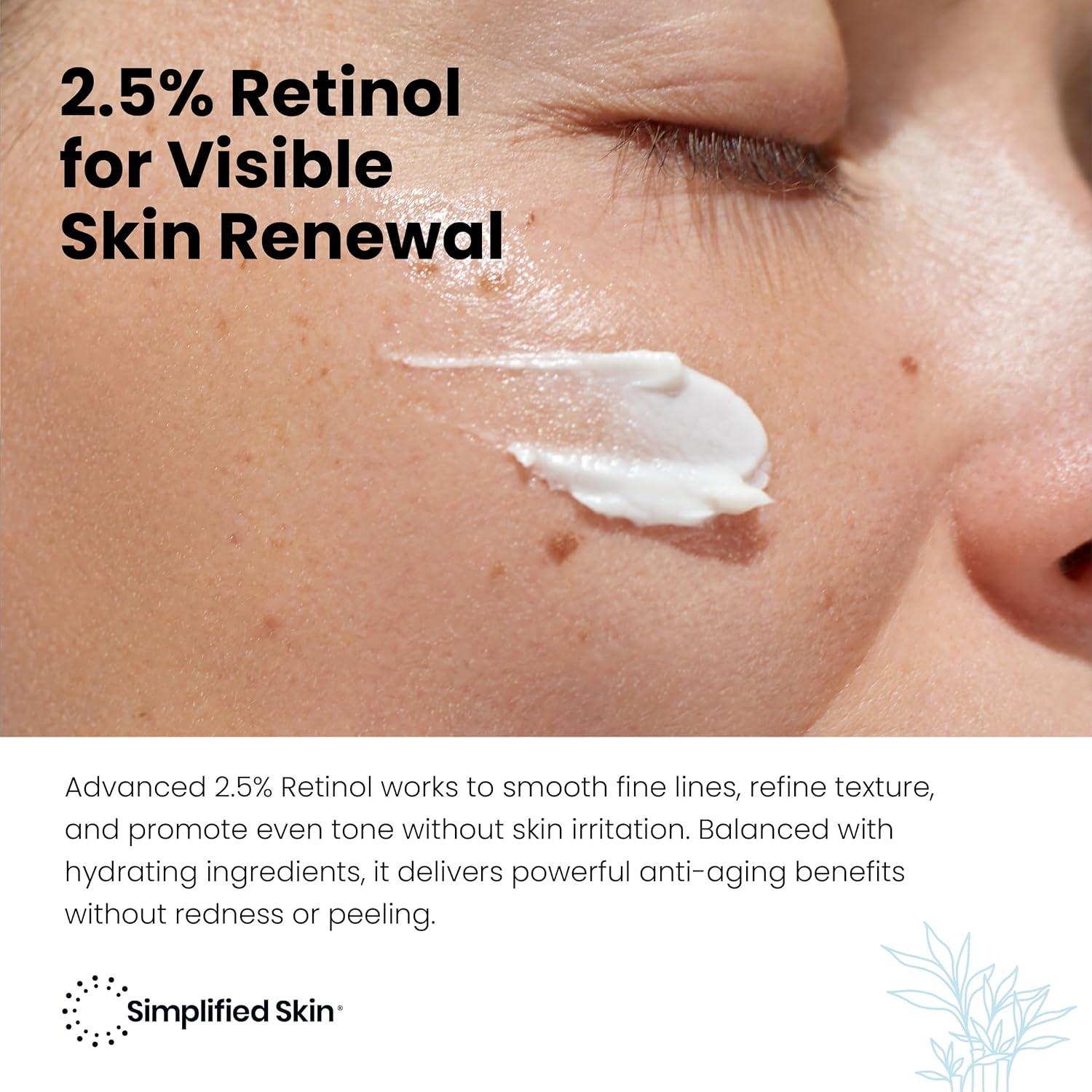 Crema de Retinol 2.5% Simplified Skin 50 ml x2 - Antiarrugas