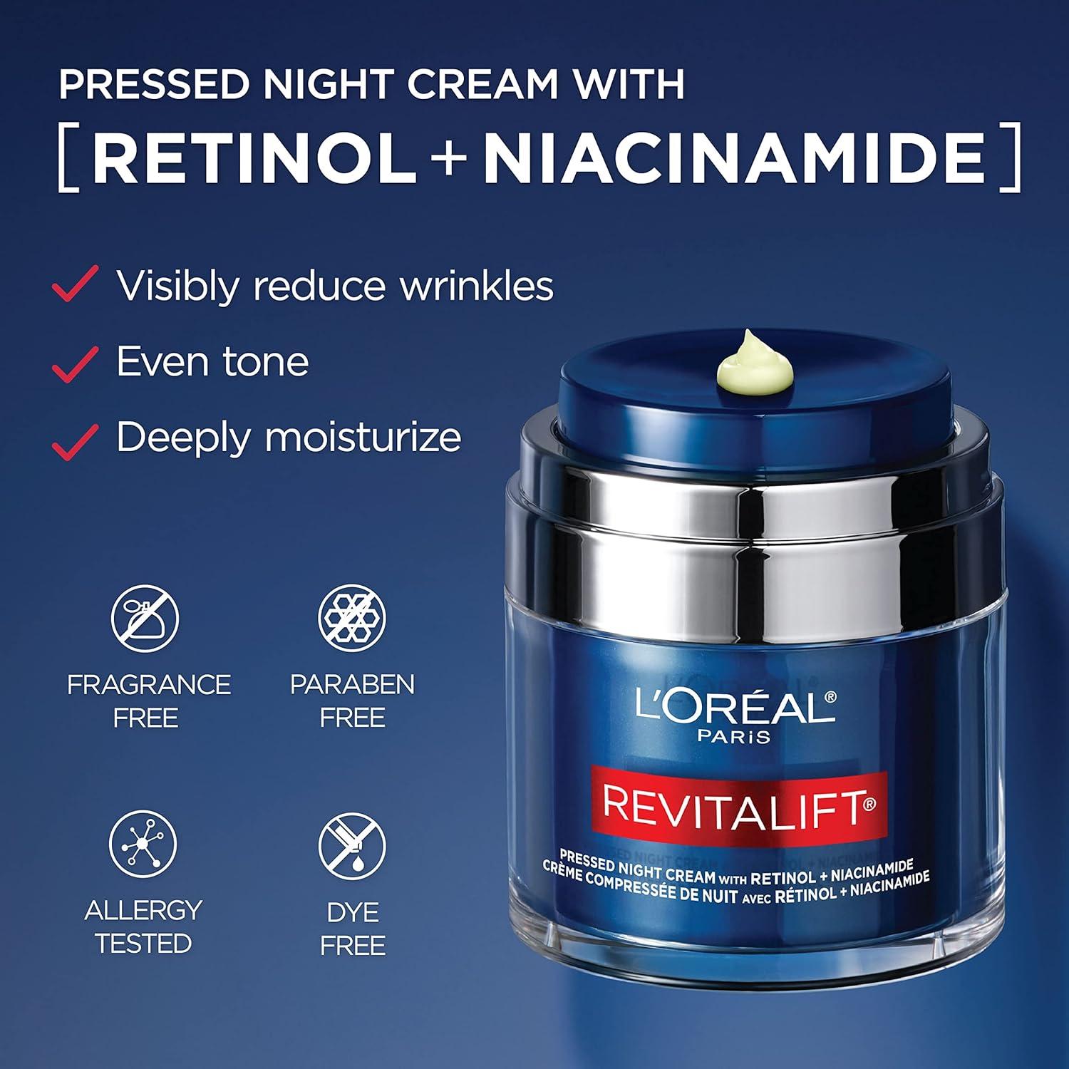 Crema Nocturna Revitalift L'Oreal Paris Retinol Niacinamida 48g