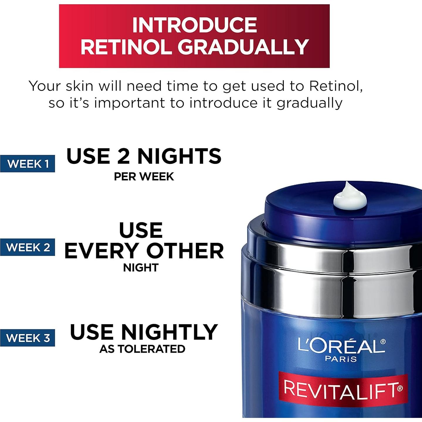 Crema Nocturna Revitalift L'Oreal Paris Retinol Niacinamida 48g