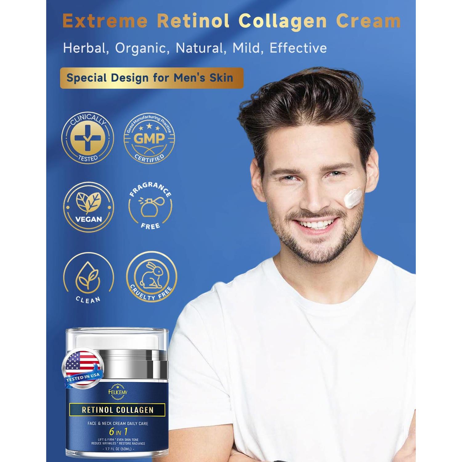 Crema Facial 6 en 1 para Hombres Felicemy 50 ml Hidratante Antienvejecimiento