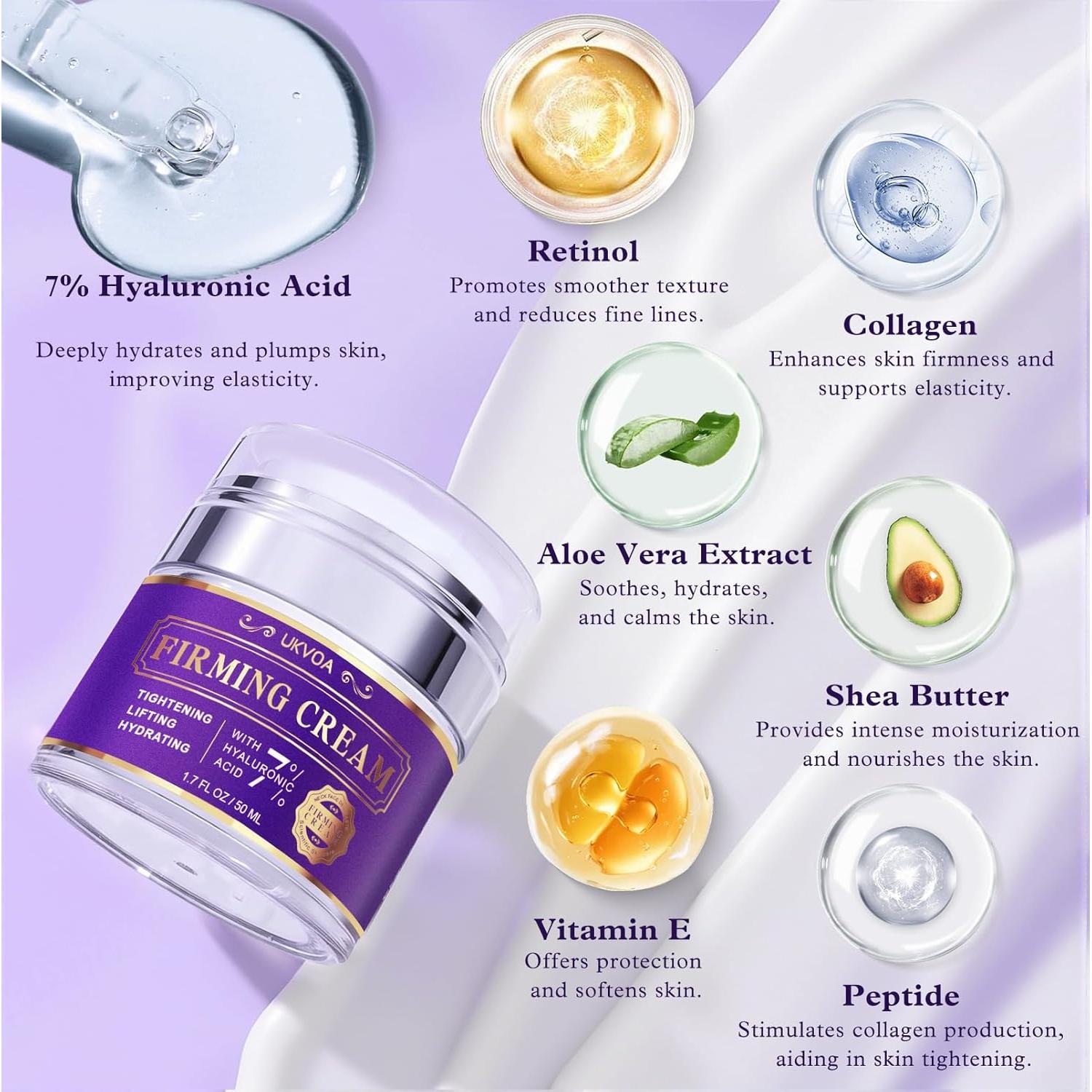 Crema Antiarrugas para Cuello y Cara UKVOA 50ml con Retinol