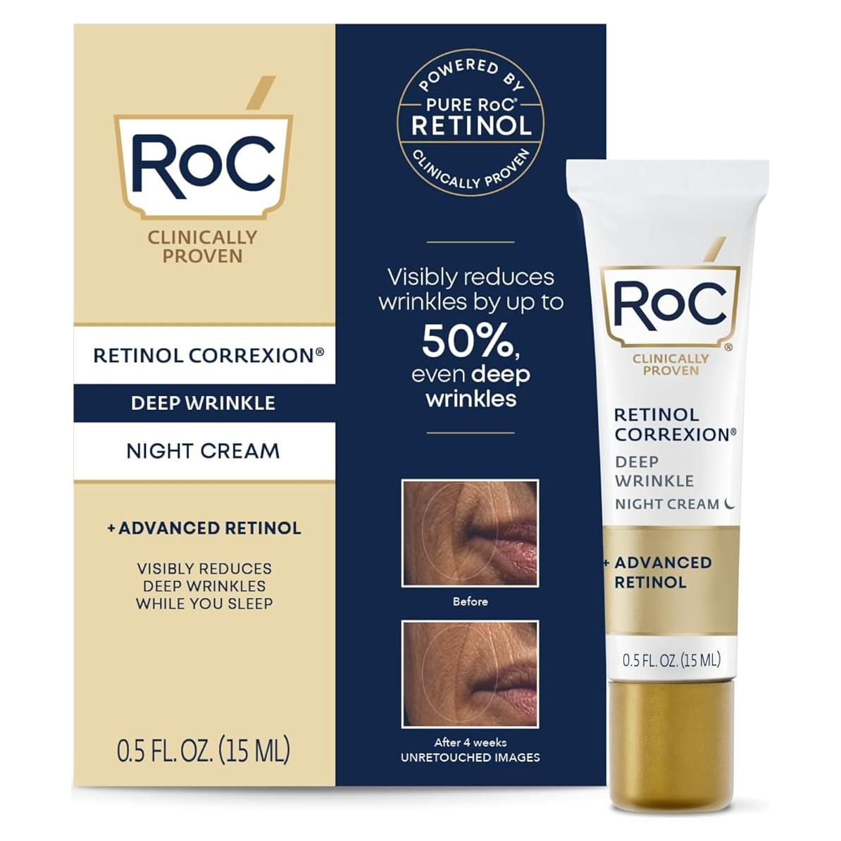 Crema Nocturna Anti-Envejecimiento RoC Retinol 14.79 ml