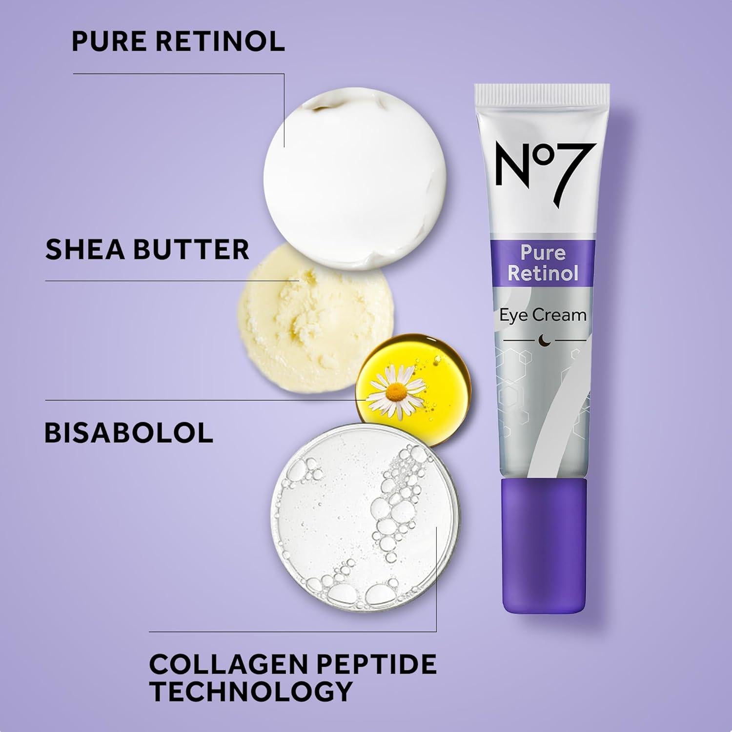 Crema para Ojos No7 Pure Retinol 14g - Antiarrugas y Ojeras