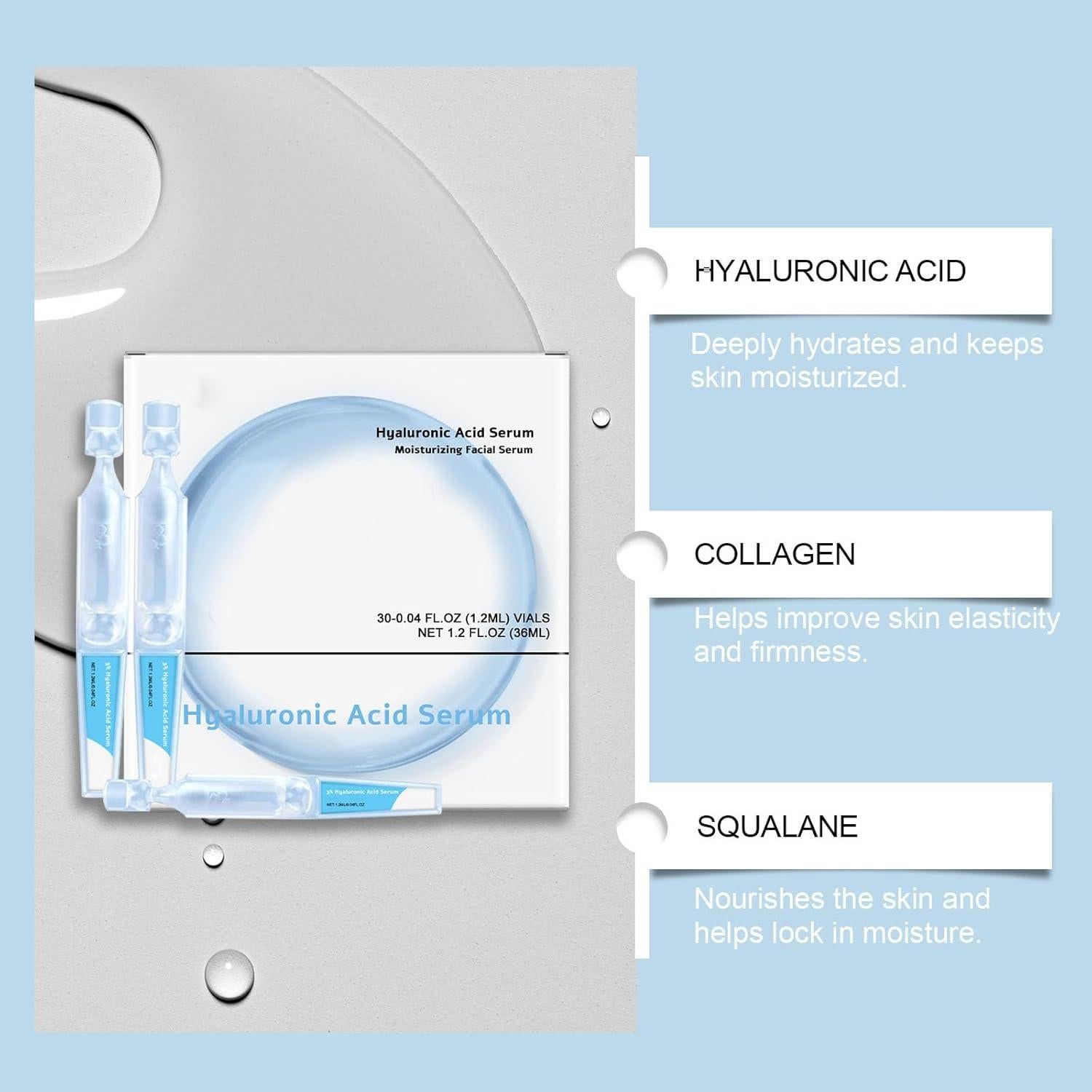 Suero de Ácido Hialurónico 3% ARCHIDATE - 30 Viales Ultra-Hidratantes