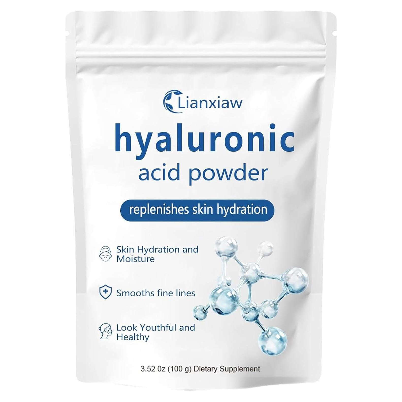 Polvo de Ácido Hialurónico Puro BERSEG 100g - Hidratante Facial