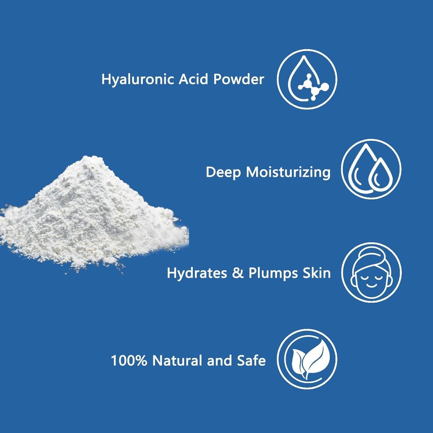 Polvo de Ácido Hialurónico Puro BERSEG 100g - Hidratante Facial