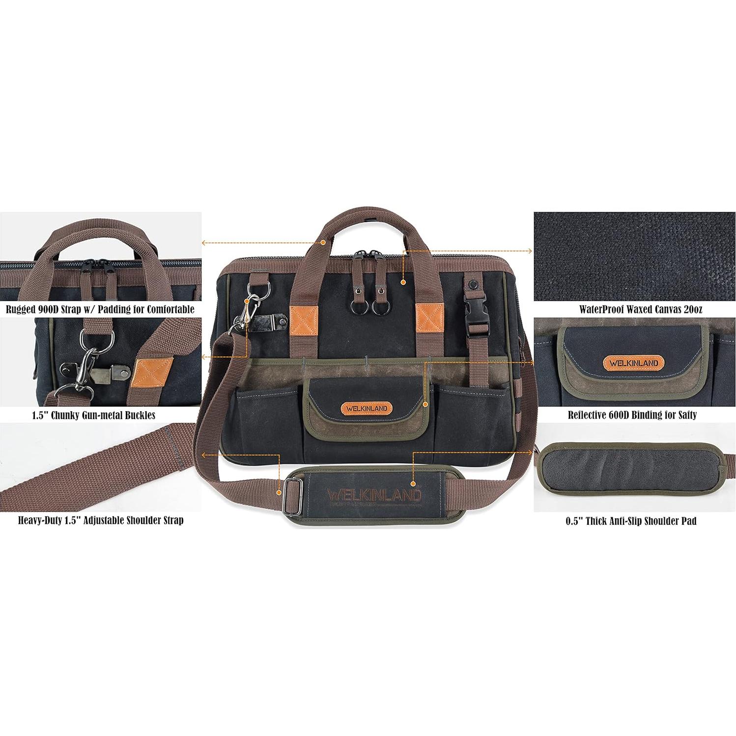 Bolsa de Herramientas Welkinland 40 cm 32 Bolsillos Resistente