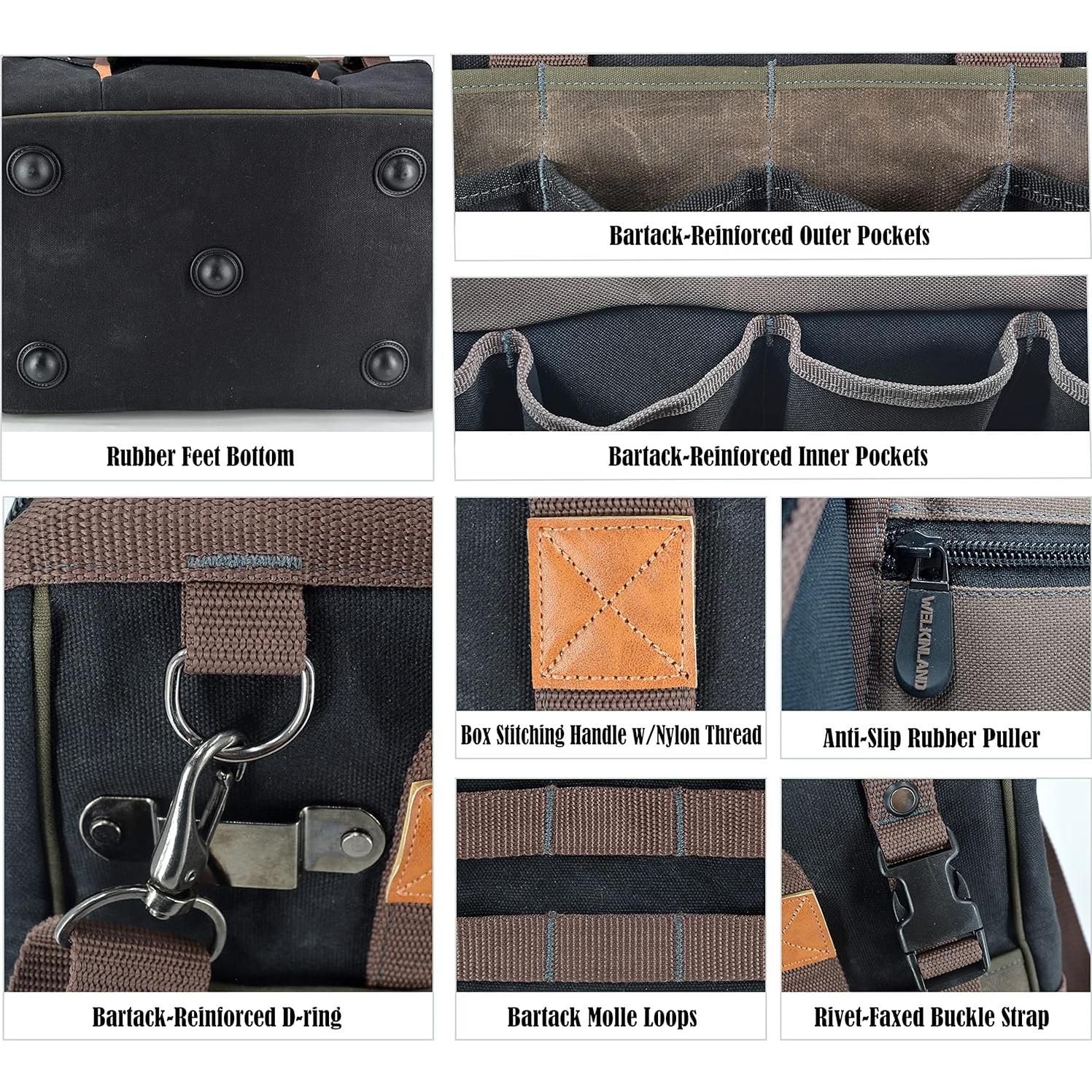 Bolsa de Herramientas Welkinland 40 cm 32 Bolsillos Resistente