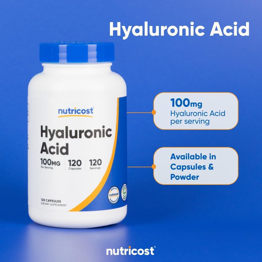 Cápsulas de Ácido Hialurónico Nutricost 100mg - 120 Unidades