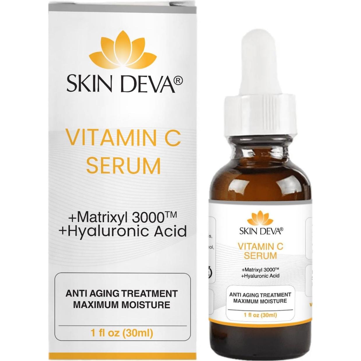 Suero Facial Antienvejecimiento SKIN DEVA 30ml Vitamina C + Ácido Hialurónico