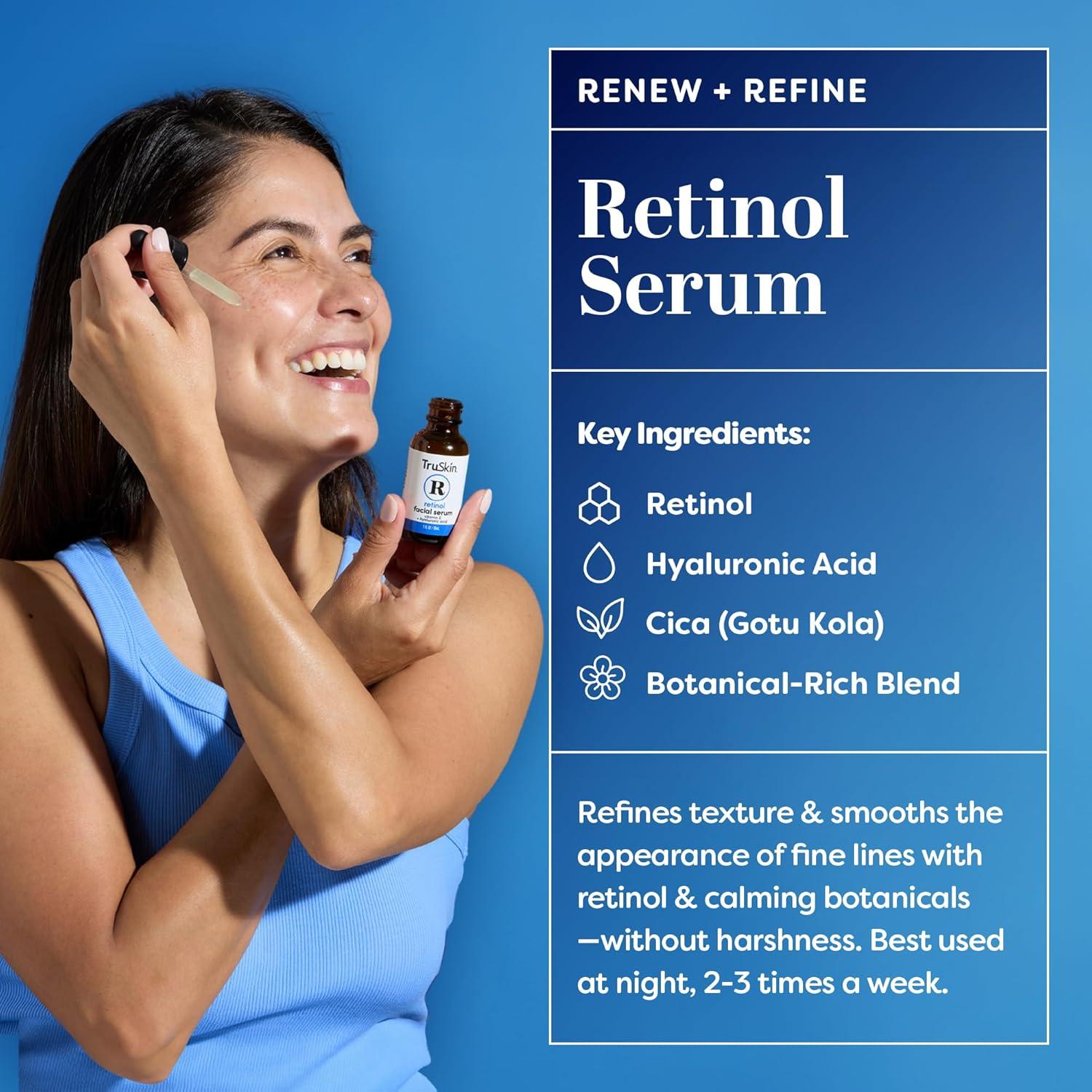 Trio Suero Facial TruSkin - Ácido Hialurónico, Vitamina C y Retinol 30 ml