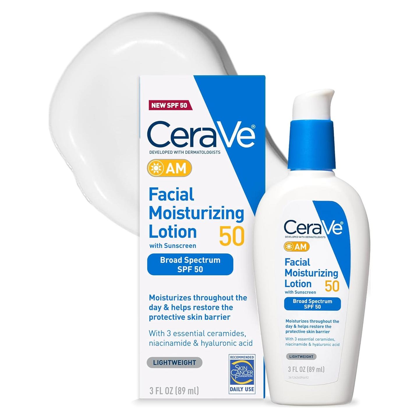CeraVe Loción Hidratante Facial AM SPF 50 85g - No Graso