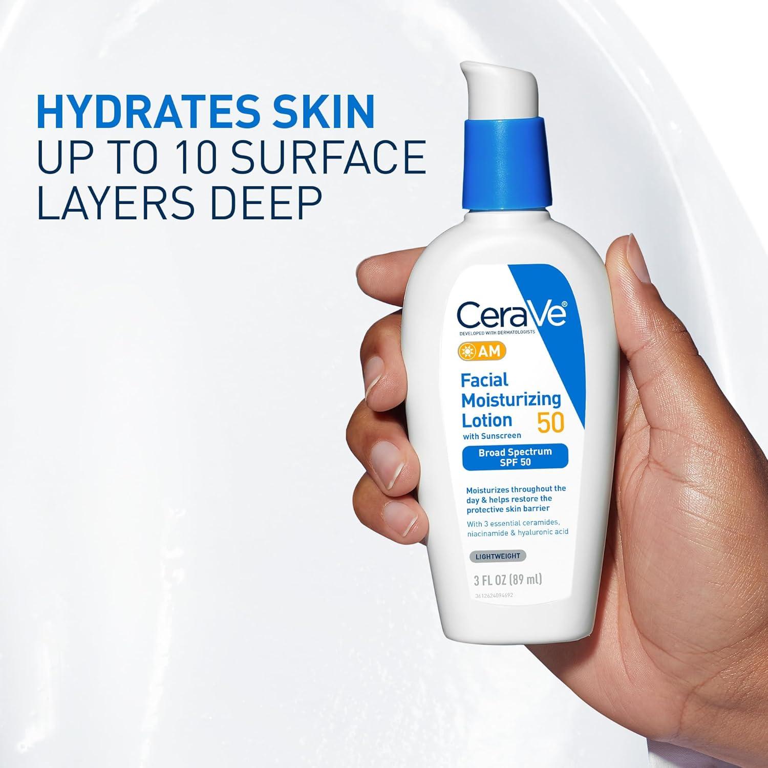 CeraVe Loción Hidratante Facial AM SPF 50 85g - No Graso