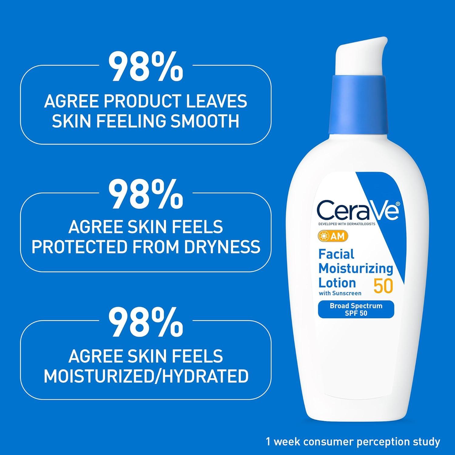CeraVe Loción Hidratante Facial AM SPF 50 85g - No Graso