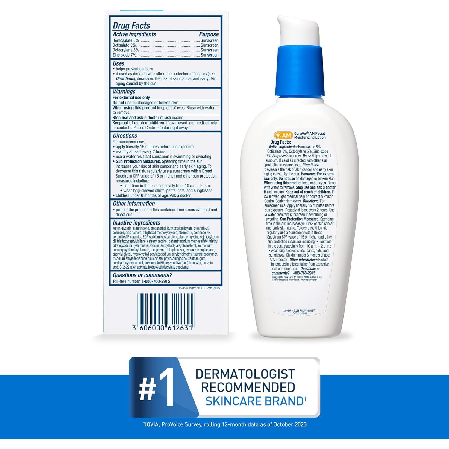 CeraVe Loción Hidratante Facial AM SPF 50 85g - No Graso