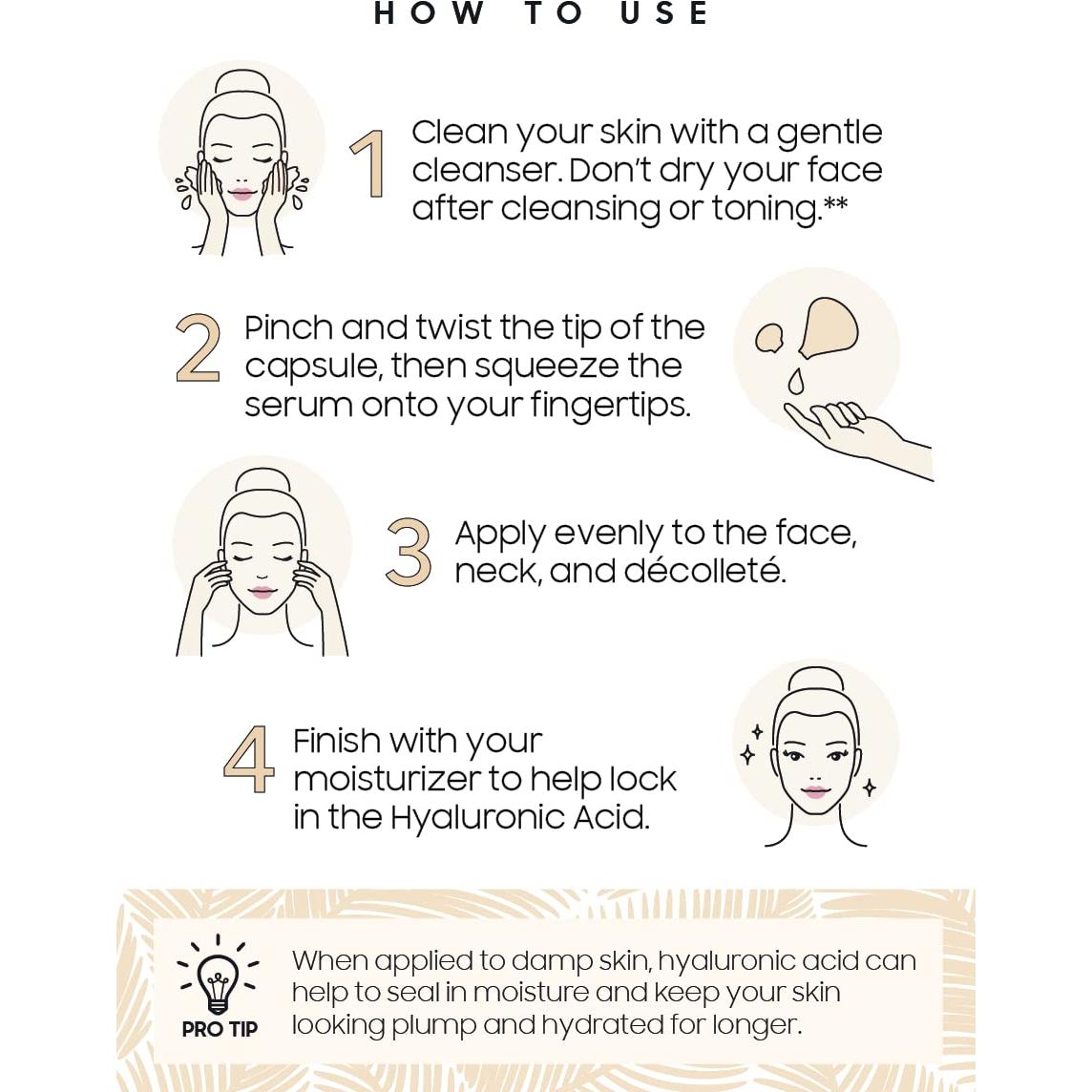 Suero Antienvejecimiento SKINWORKS Ácido Hialurónico 30 Cápsulas