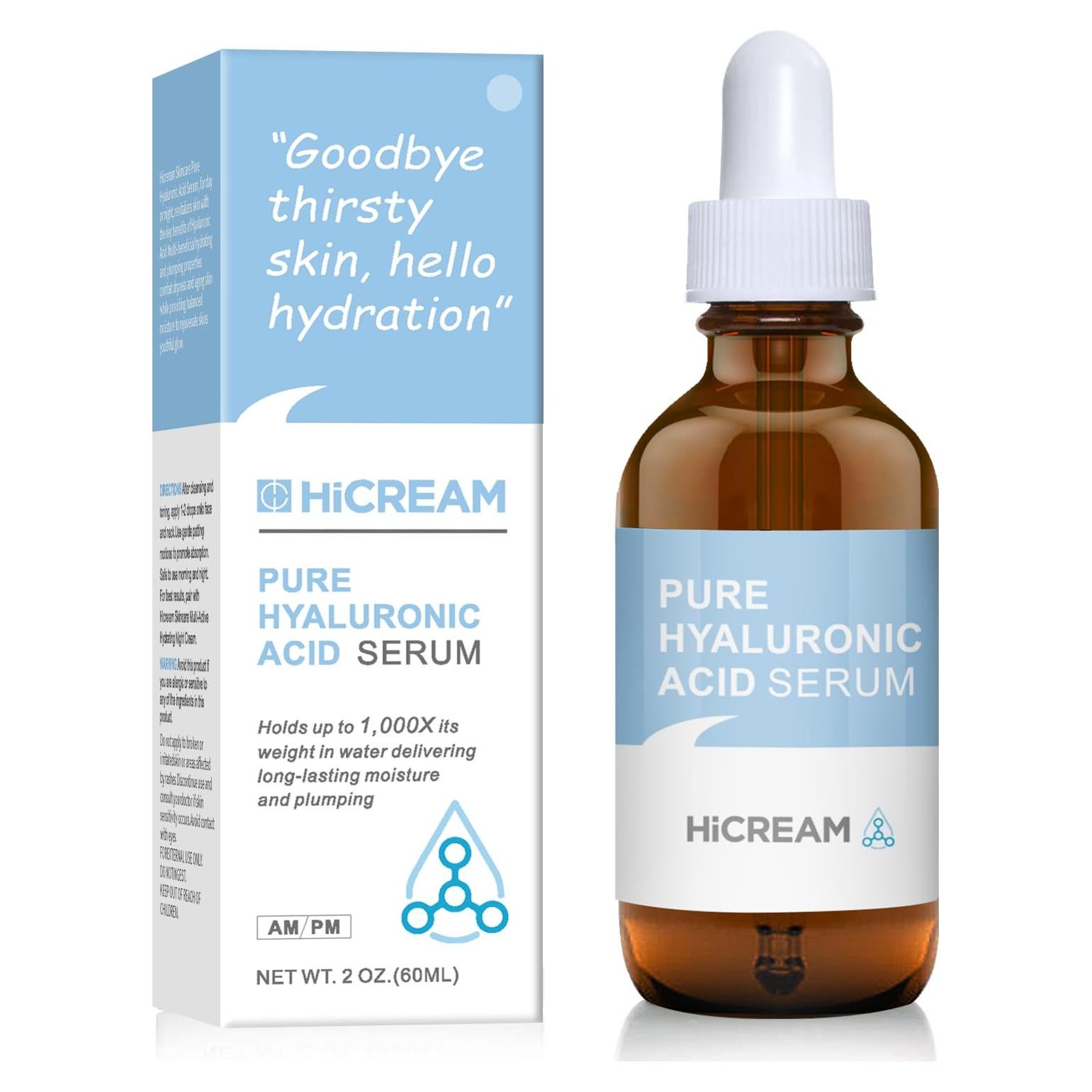 Suero de Ácido Hialurónico Hicream 59 ml - Hidratante Antienvejecimiento
