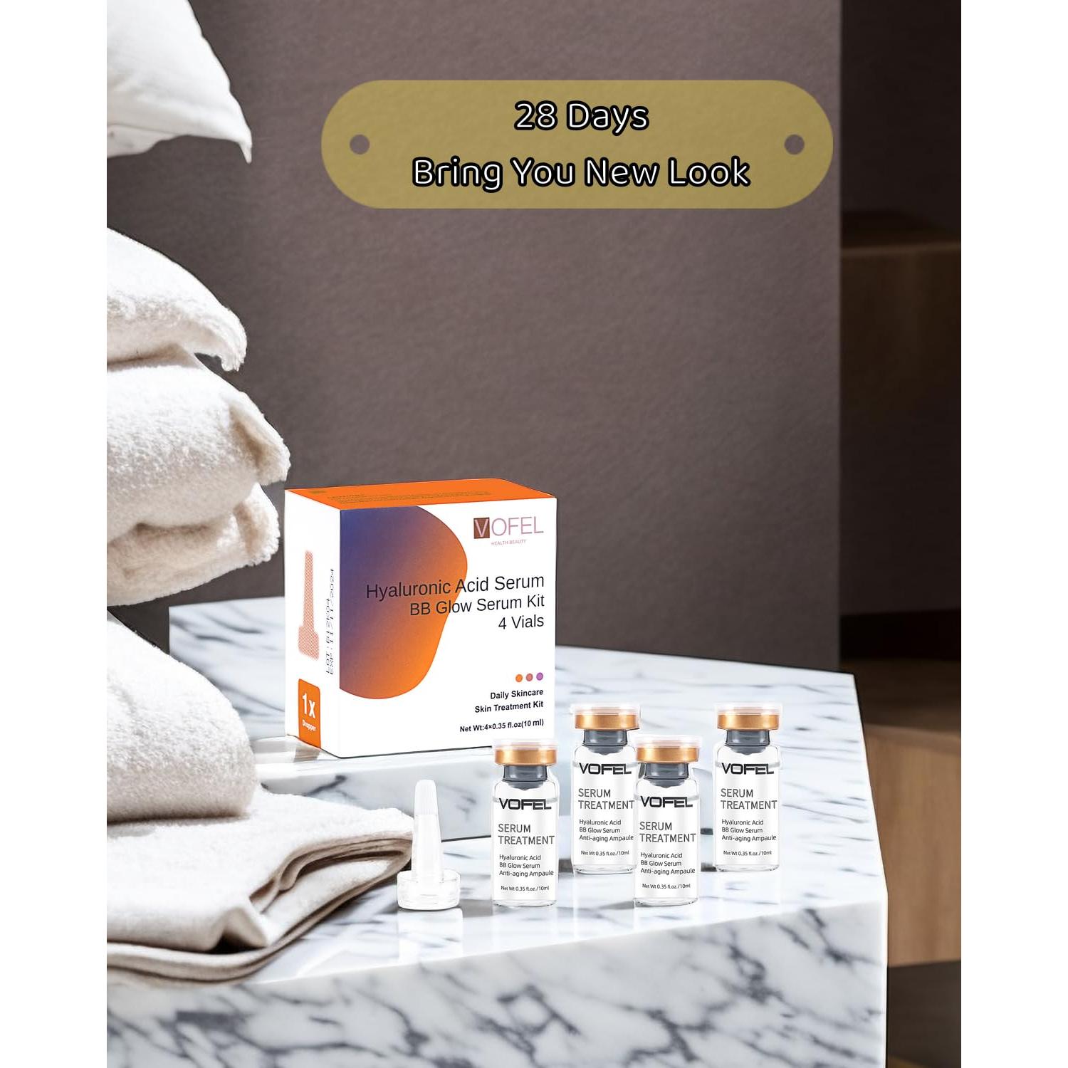 Suero de Ácido Hialurónico VOFEL Kit BB Glow 4 Ampollas 10 ml