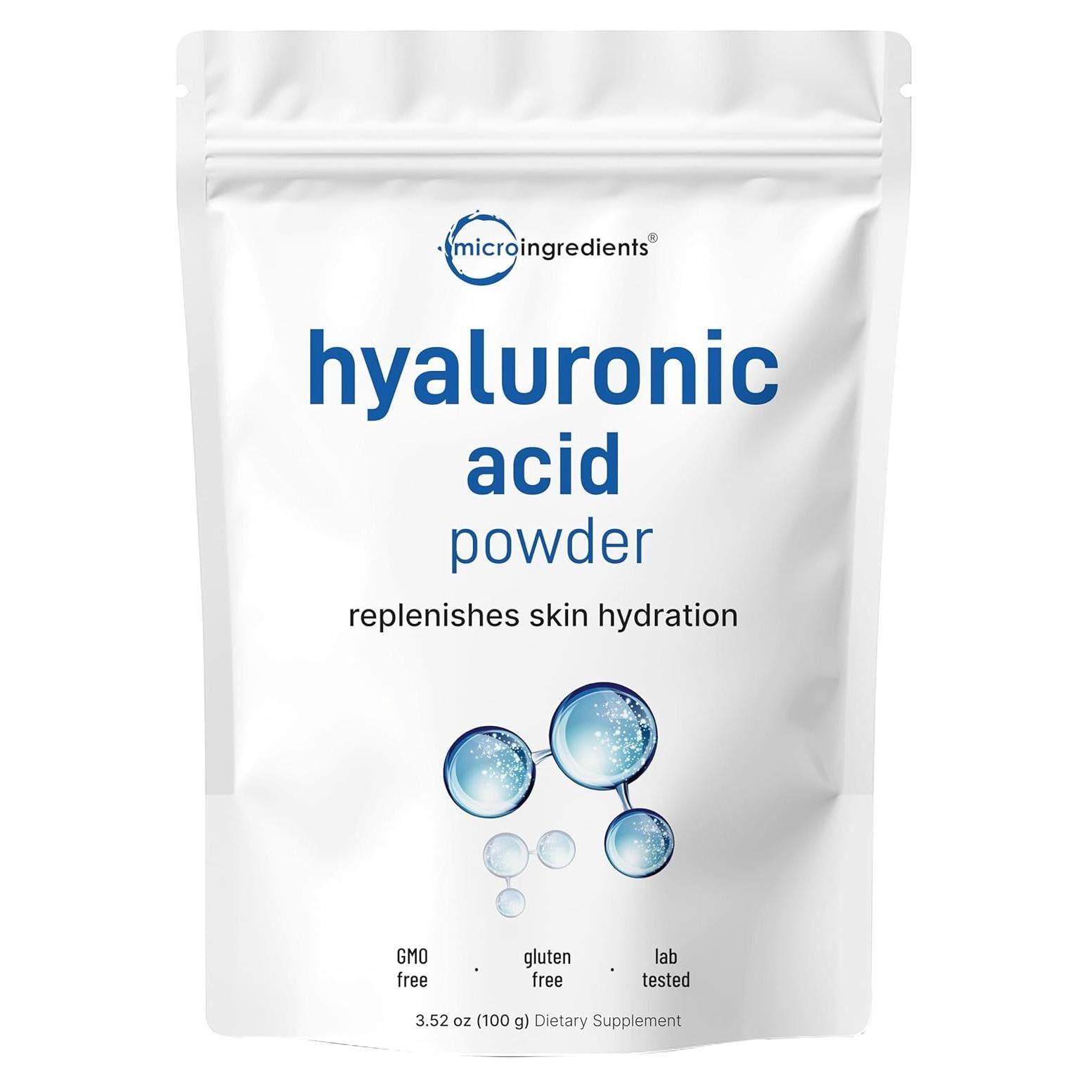 Polvo de Ácido Hialurónico Micro Ingredients 100g - Grado Cosmético