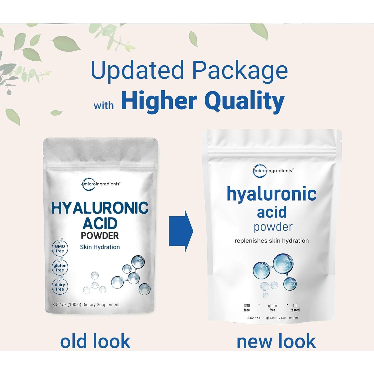 Polvo de Ácido Hialurónico Micro Ingredients 100g - Grado Cosmético