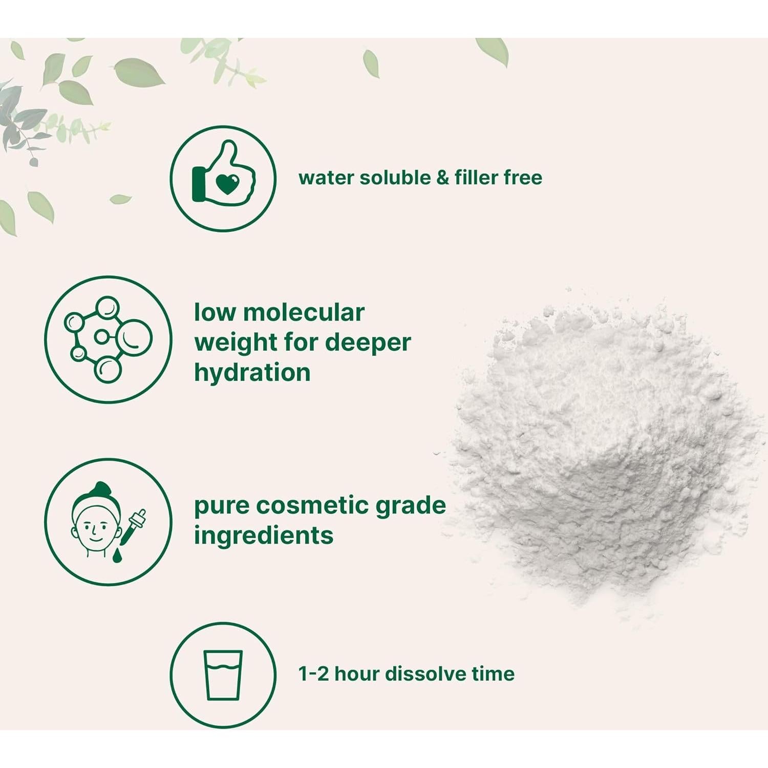 Polvo de Ácido Hialurónico Micro Ingredients 100g - Grado Cosmético