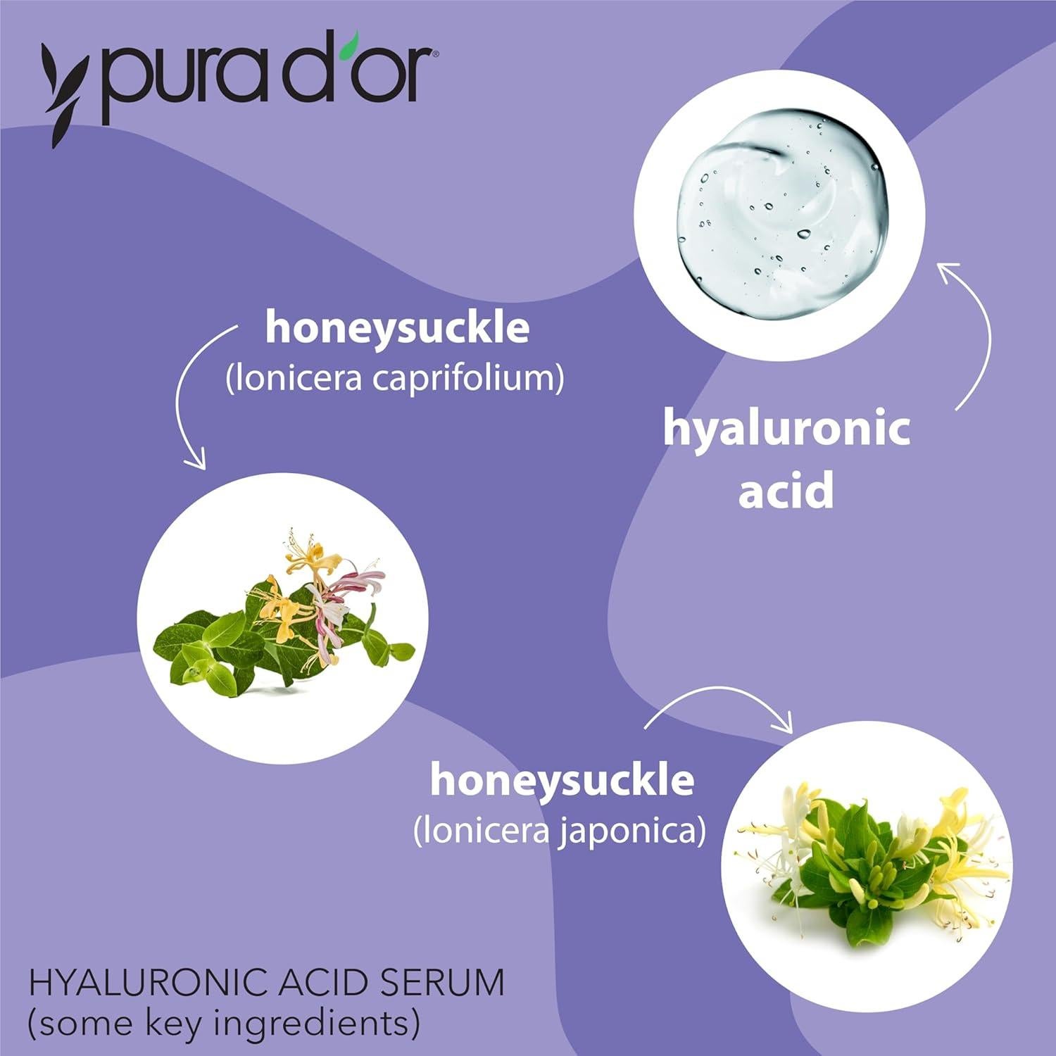 Suero de Ácido Hialurónico PURA D'OR 98 ml Hidratante Antienvejecimiento