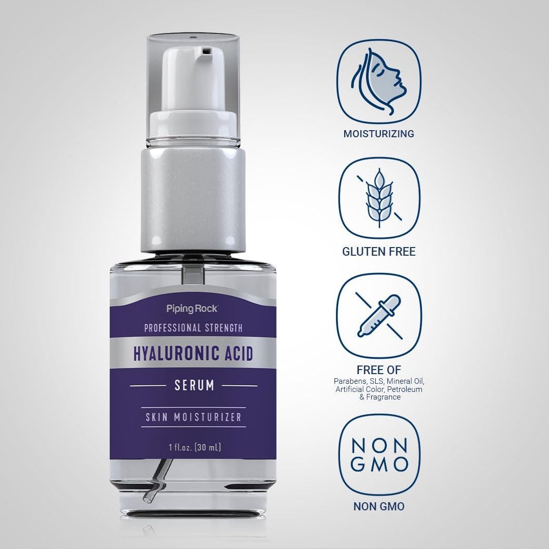Suero de Ácido Hialurónico Piping Rock 29.57 ml Hidratante