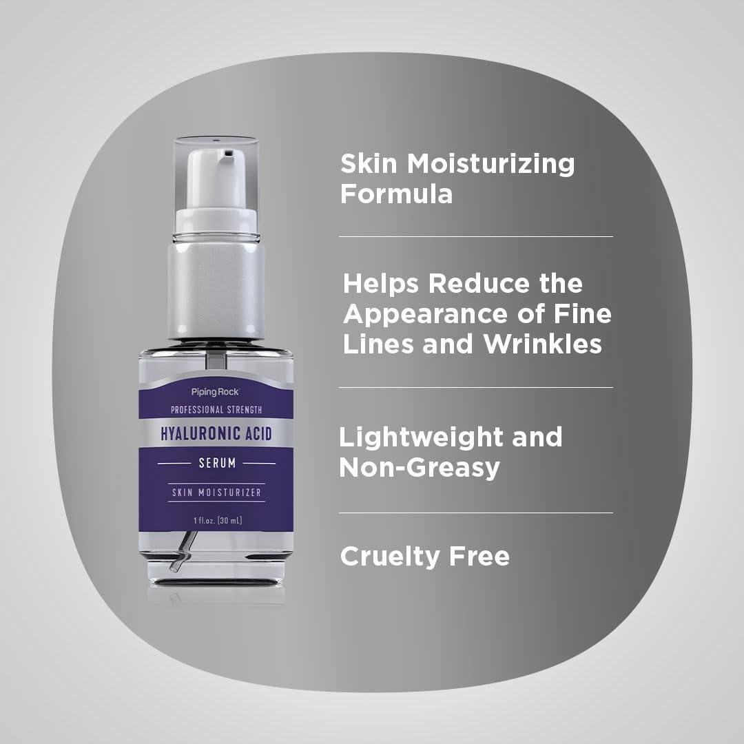 Suero de Ácido Hialurónico Piping Rock 29.57 ml Hidratante